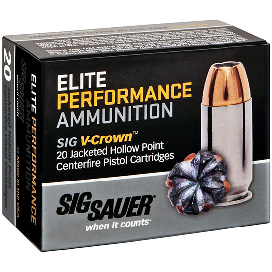 SIG AMMO 10MM 180GR ELITE V-CROWN JHP 20/10 - Ammunition